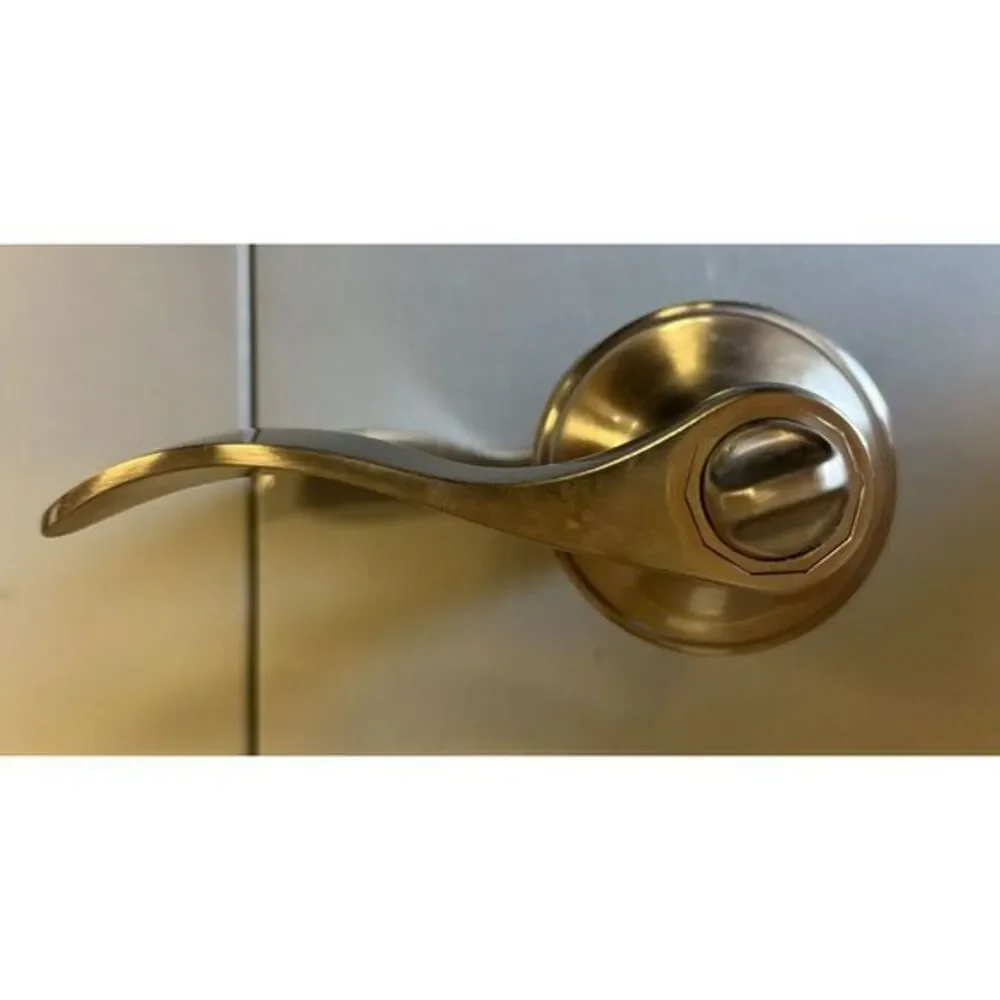 Gobrico 5 Pack Wave‎ Drop Handles Privacy Door Locksets, Brushed Nickel